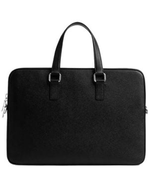 COACH Caden Top Handle Leather Briefcase - Black