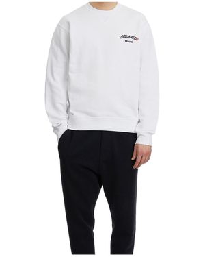 DSquared² Logo-Printed Crewneck Sweatshirt - White