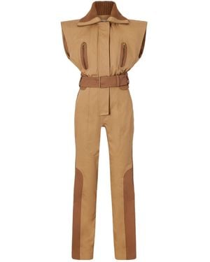 Zimmermann Rib-Trimmed Cotton-Drill Jumpsuit - Multicolor