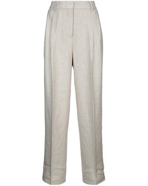 TOTEME Totême Double Pleated Straight Trousers - Grey
