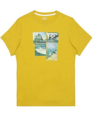 EA7 Logo Printed T-Shirt - Yellow