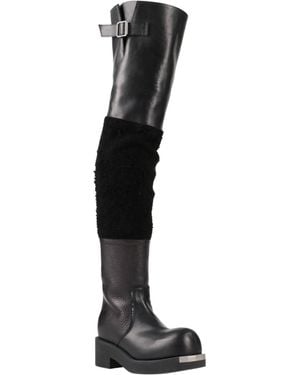 MM6 by Maison Margiela Solid Colour Glossy Platform Boots - White