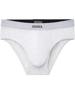 ZEGNA Logo Waist-Side Knickers - White