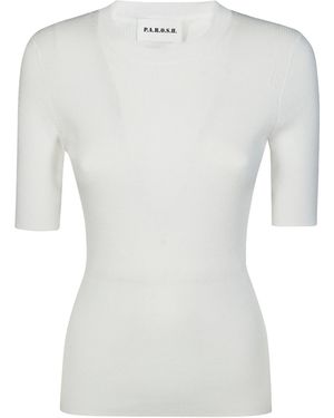 P.A.R.O.S.H. Ribbed T-Shirt - White