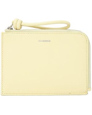Jil Sander Zipper Card Holder - Natural