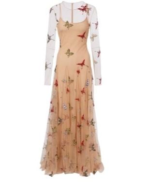 Blumarine Patch-Applique Maxi Dress - Natural