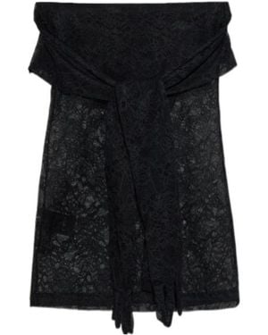Vetements Lace-Bow Top - Black