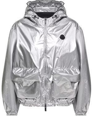 Moncler Moncler Ylang Hooded Metallic Jacket - Grey