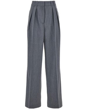 Rohe Wide Leg Pleated Trousers - Grey