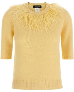 Fabiana Filippi Feather-Trimmed Sweater - Yellow