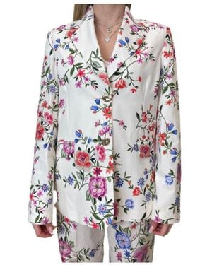 Liu Jo Single-Breasted Floral Blazer - White