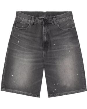 Carhartt Landon Paint-Splatter Washed Shorts - Grey