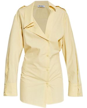 The Attico The Asymmetric Mini Shirt Dress - Metallic