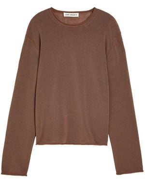 Our Legacy Rolled-Trim Cotton-Blend Jumper - Brown