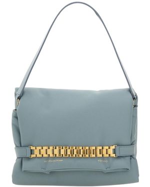 Victoria Beckham Puffy Chain Pouch Bag - Blue
