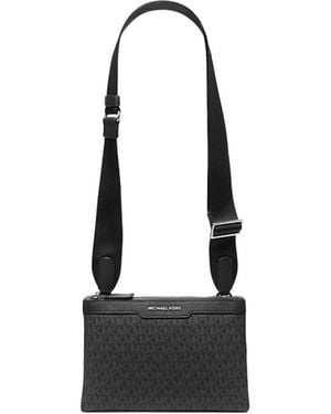 Michael Kors Hudson Signature Logo Crossbody Bag - Black