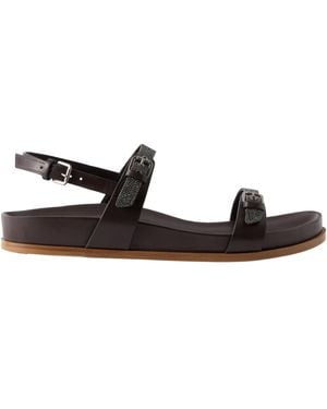 Brunello Cucinelli Round-Toe Flat Sandals - Multicolor
