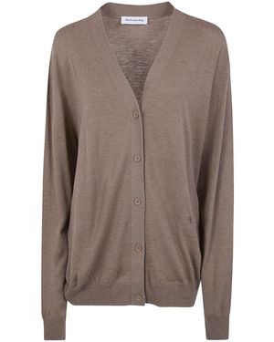 Frankie Shop Zina Button-Down V-Neck Cardigan - Brown
