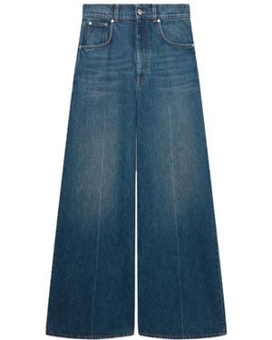 Stella McCartney High-Rise Straight Leg Denim Jeans - Blue