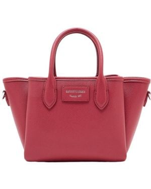Emporio Armani Logo Patch Top Handle Bag - Red