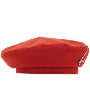 Barbour Logo-Brooch Beret - Red