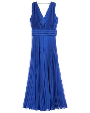 Max Mara Gennaro Tuxedo Pleated Jumpsuit - Blue