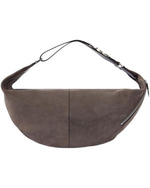 Lemaire Belted Suede Shoulder Bag - Brown