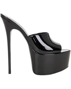 Saint Laurent Kika Platform Mules - Black