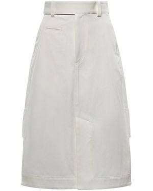 Bottega Veneta Belt Loop Midi Skirt - White