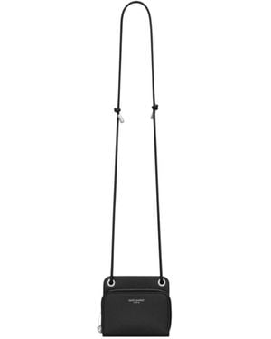 Saint Laurent Paris Lanyard Wallet - White