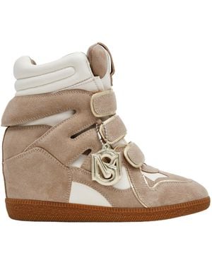Steve Madden Mavis Suede Wedge Sneakers - Natural