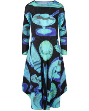 Pleats Please Issey Miyake Pleated Dress - Blue