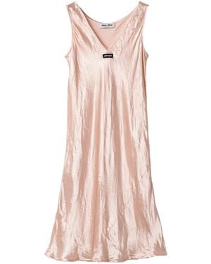 Miu Miu Satin Midi-Dress - Pink