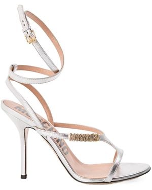 Moschino Buckle High-Heeled Sandals - Metallic