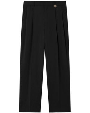 CASABLANCA Pleated Straight-Leg Pants - Black