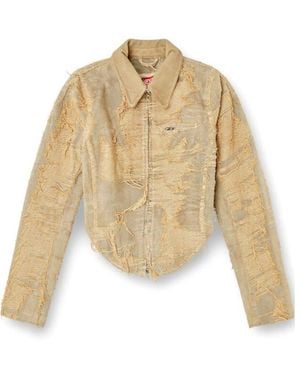 DIESEL De-Nea-Fsg Slim Distressed Denim Jacket - Natural