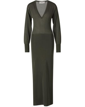 Ami Paris V-Neck Maxi Dress - Green