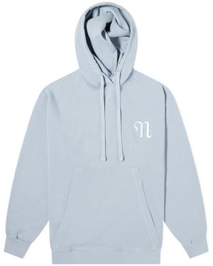 Nanushka Logo-Embroidered Oversize Hoodie - Blue