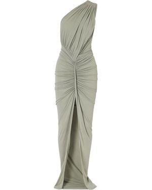 Rick Owens Avra One-Shoulder Gathered Stretch-Jersey Gown - Green