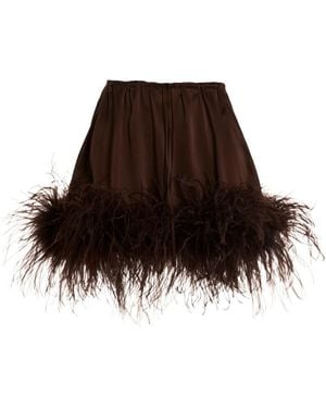 Oséree Oséree Drawstring Mini Skirt - Brown
