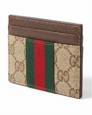 Gucci Gg Web Card Holder Wallet - Multicolour