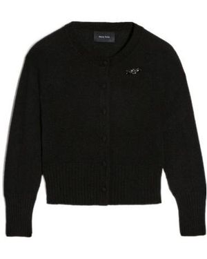 Simone Rocha Long-Sleeved Knitted Cardigan - Black