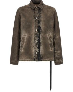 Rick Owens Tower Brad Denim Jacket - Brown