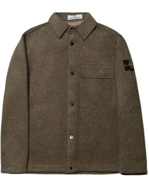 Stone Island Snap-Button Shirt Jacket - Green