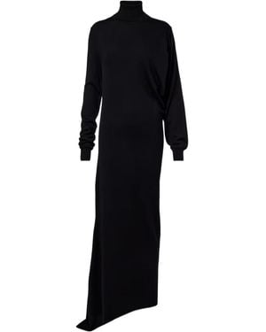 Magda Butrym Knitted Wool Gown - Black