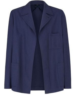 Fendi Pocket Detailed Long Sleeved Jacket - Blue