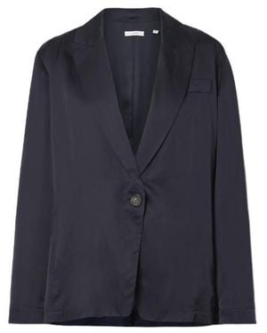 Vince Silk And Cotton-Blend Habotai Blazer - Blue