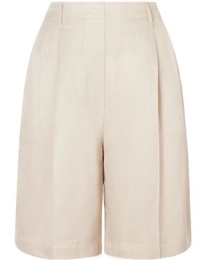Leset Kim Pleated Woven Shorts - White