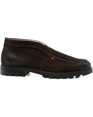 Santoni Round-Toe Loafers - Brown