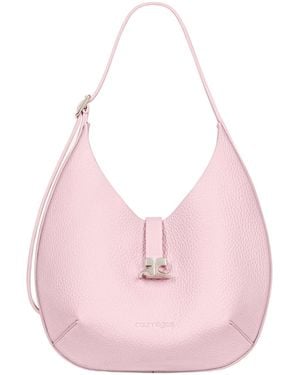 Courreges Small Logo-Buckle Shoulder Bag - Pink